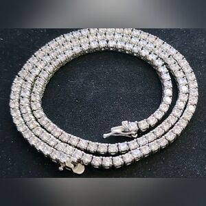 925 Sterling Silver Tennis Necklace 3MM  18" Chain